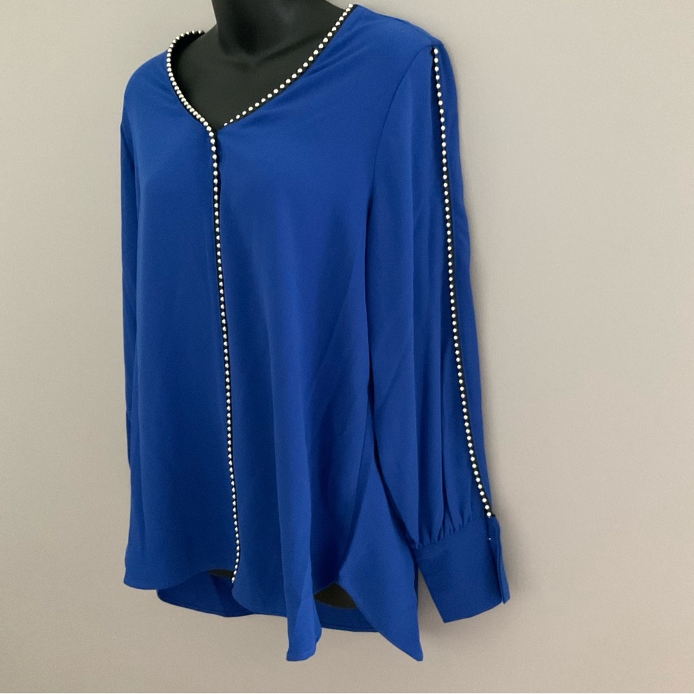 Alberto Makali, size L, cobalt blue long-sleeve top, NWT - Picture 2 of 9